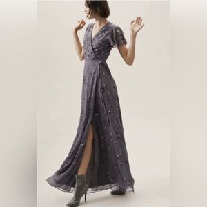 BHLDN Gray Embellished Wedding Dress